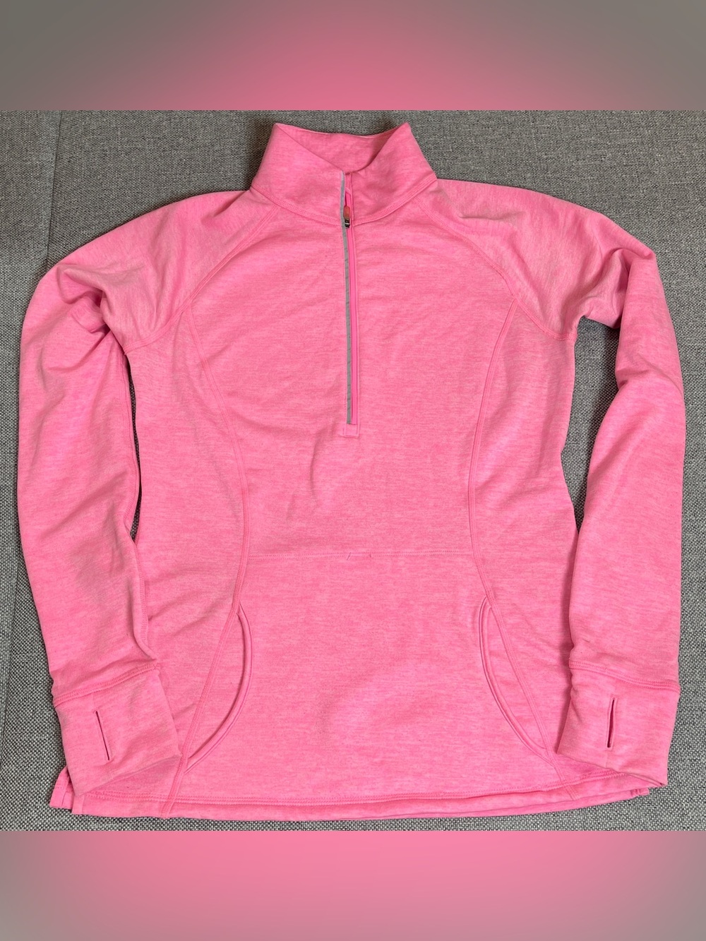 Hot pink Lucy long sleeve half-zip shirt woman's size small